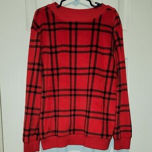 Cat & Jack Red and Black Plaid Kids Sweater